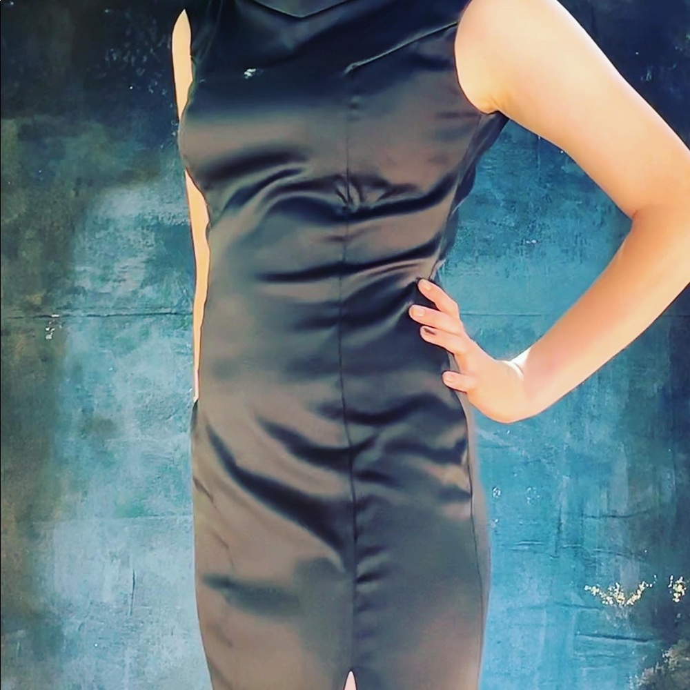 Black Evening dress with collar detailing